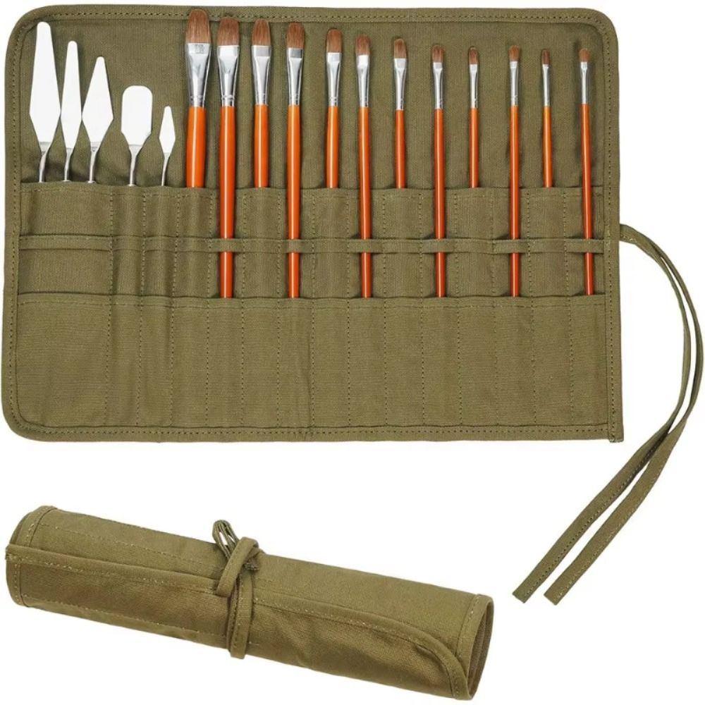 Pen Pouch Roll - 30 Slots Painting Brushes Storage Bag