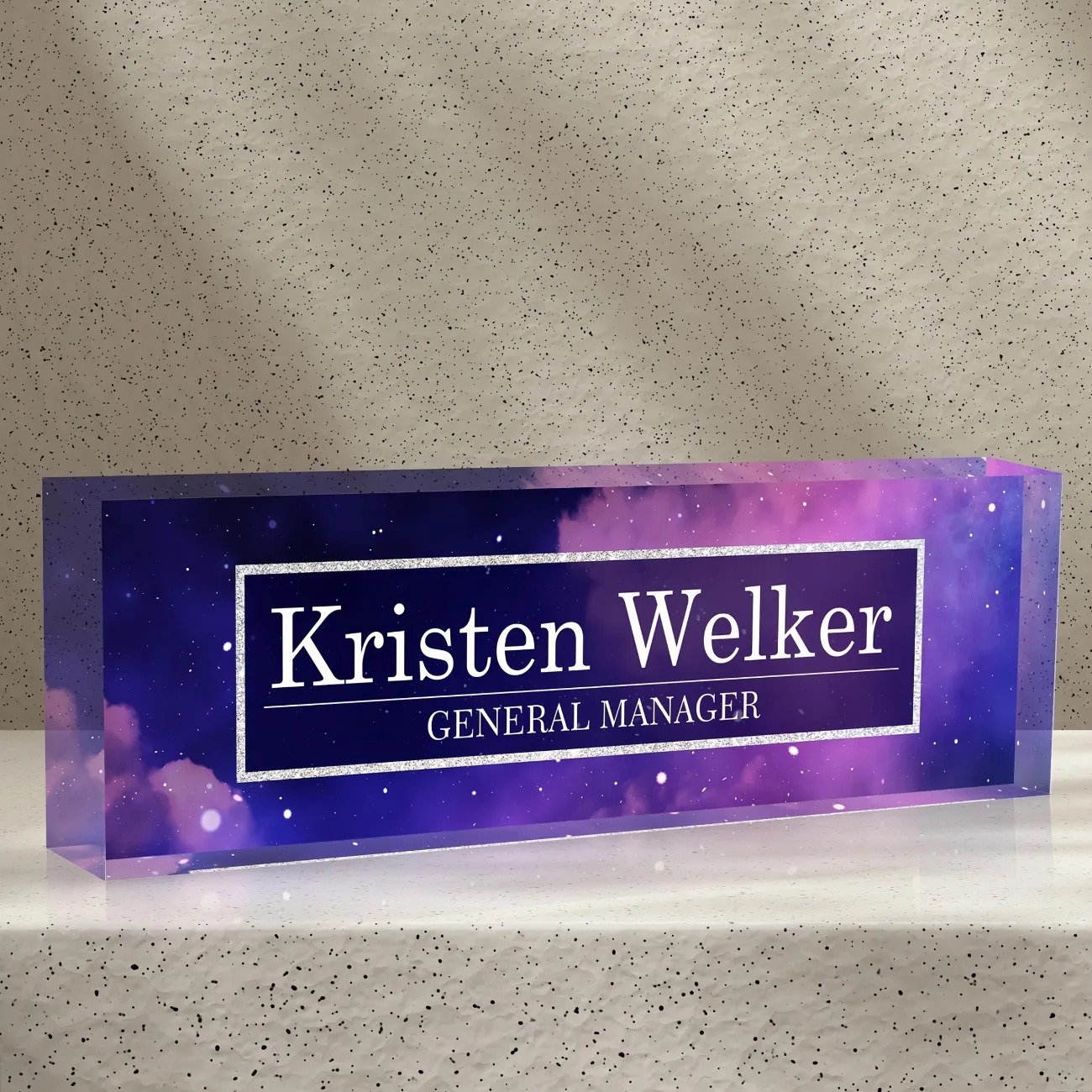 Desk Name Plate - 2D Flat Custom Acrylic Desk Name