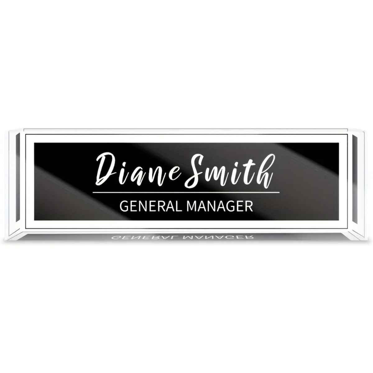 Desk Name Plate - 1PC Custom Text 2D Flat Acrylic
