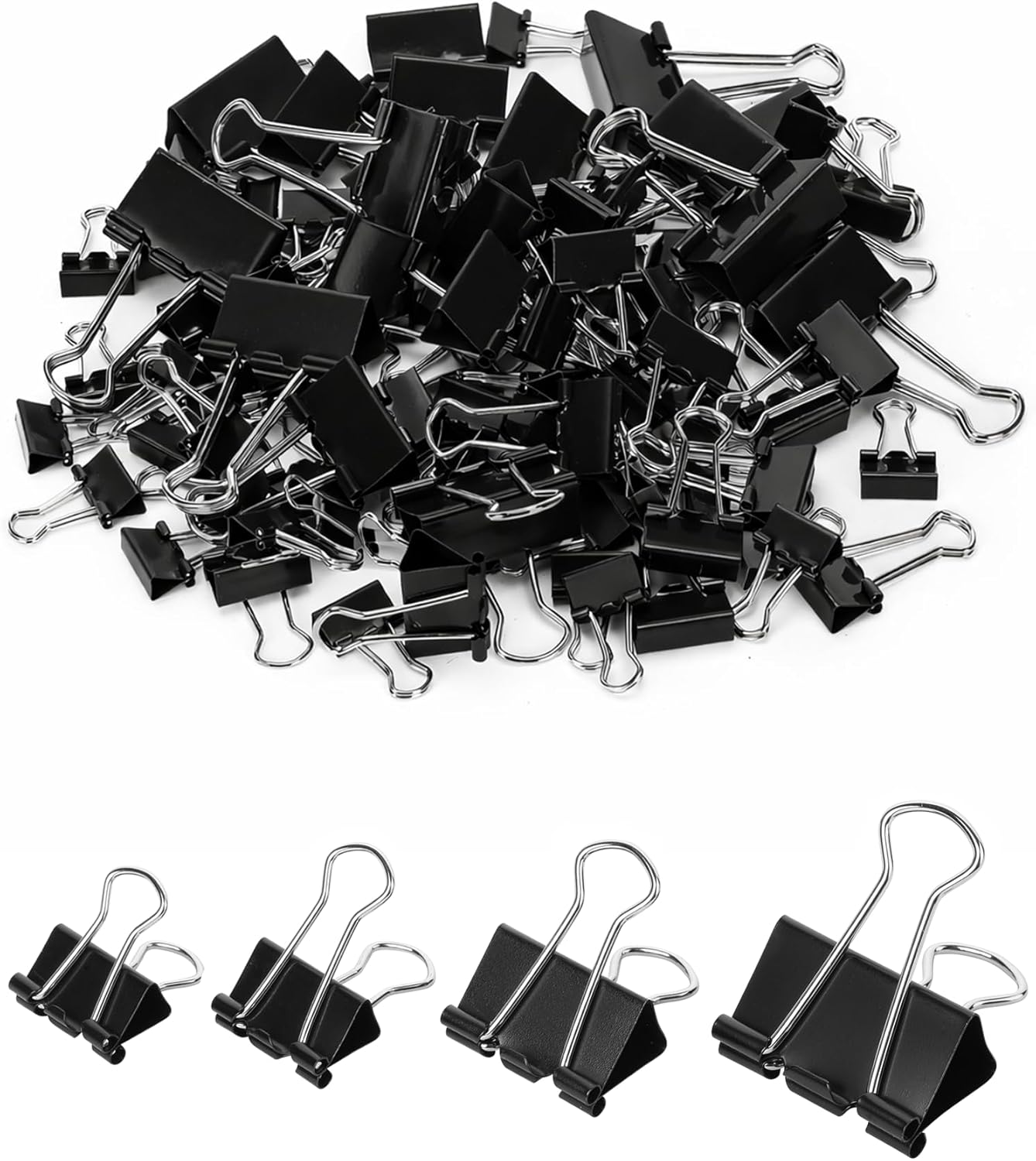 Binder Clip Assorted - Binder Clips, 100 pcs Assorted Sizes