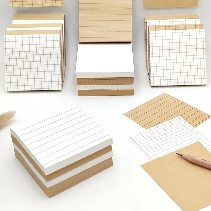 Graph Paper Pad - 3 Packs Kraft Paper Sticky Note