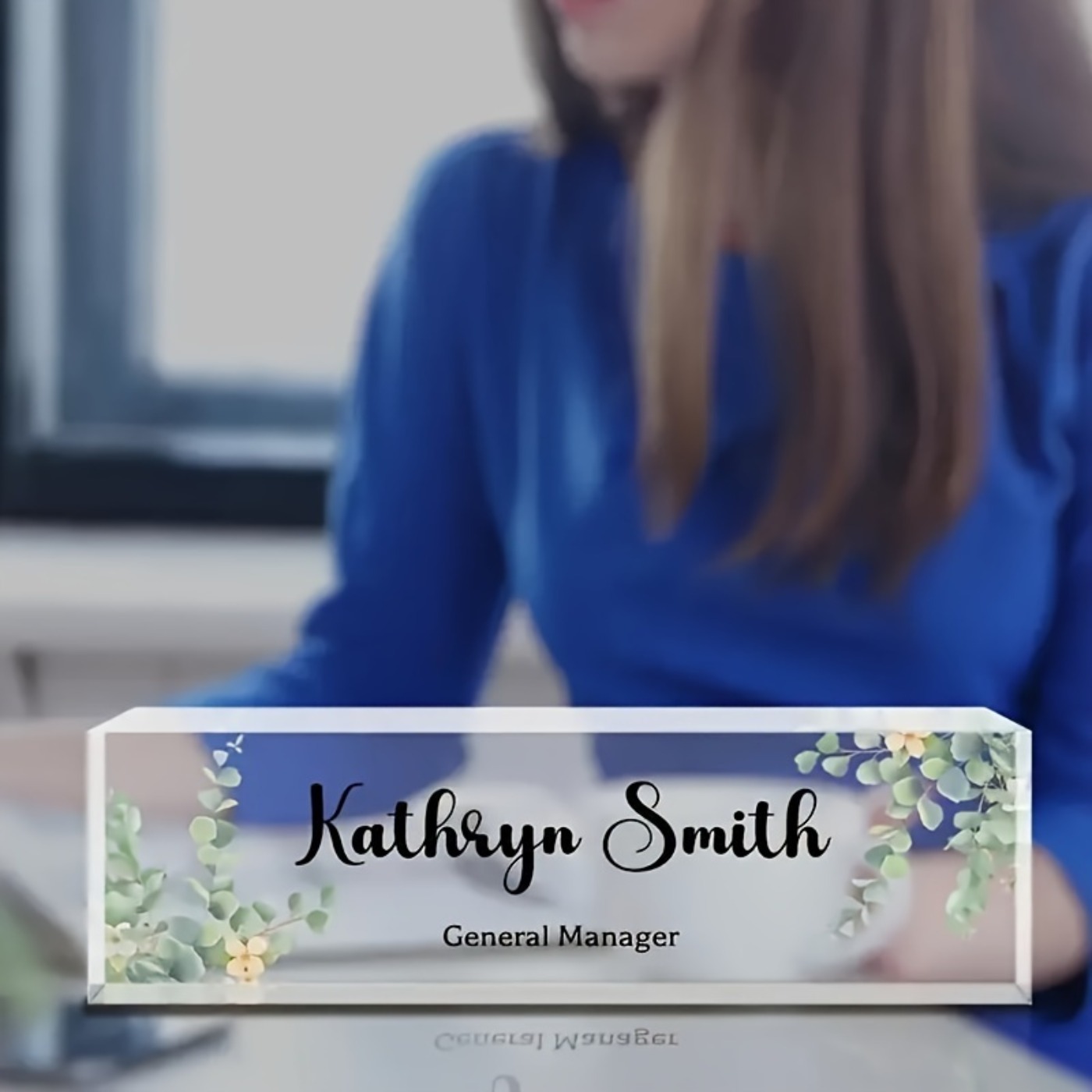 Desk Name Plate - Custom 2D Acrylic Desk Name Plate,