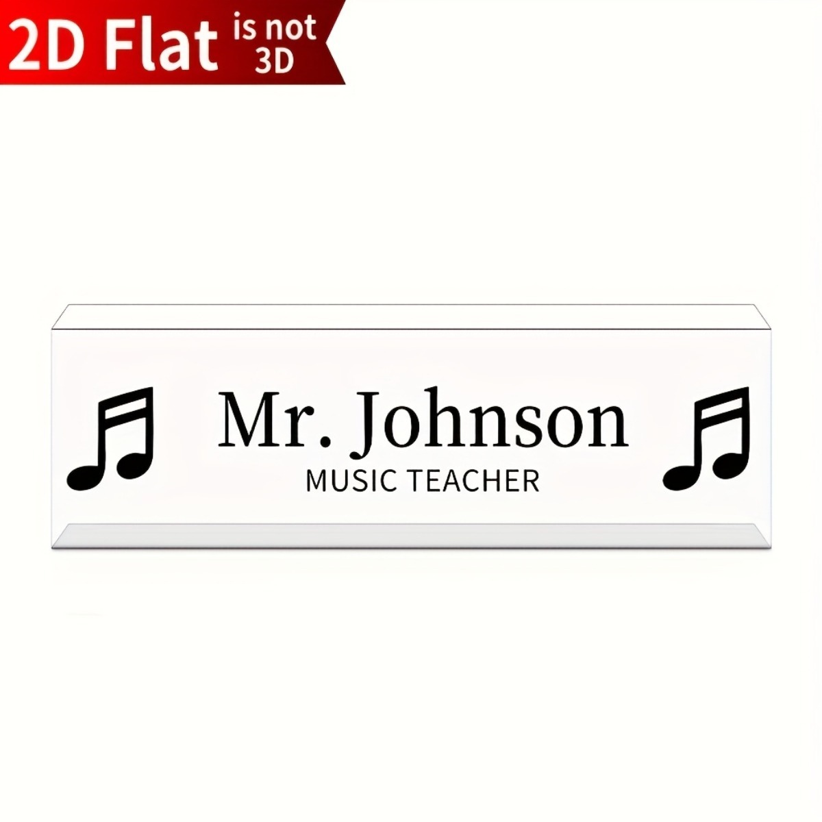 Desk Name Plate - [2D Flat] Music Note Acrylic Desk