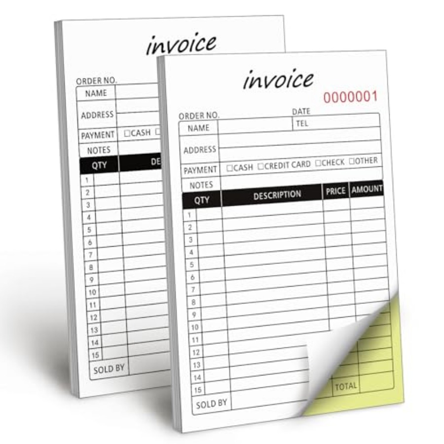 Carbon Copy Book - Invoice Receipt Book with Carbon Copies