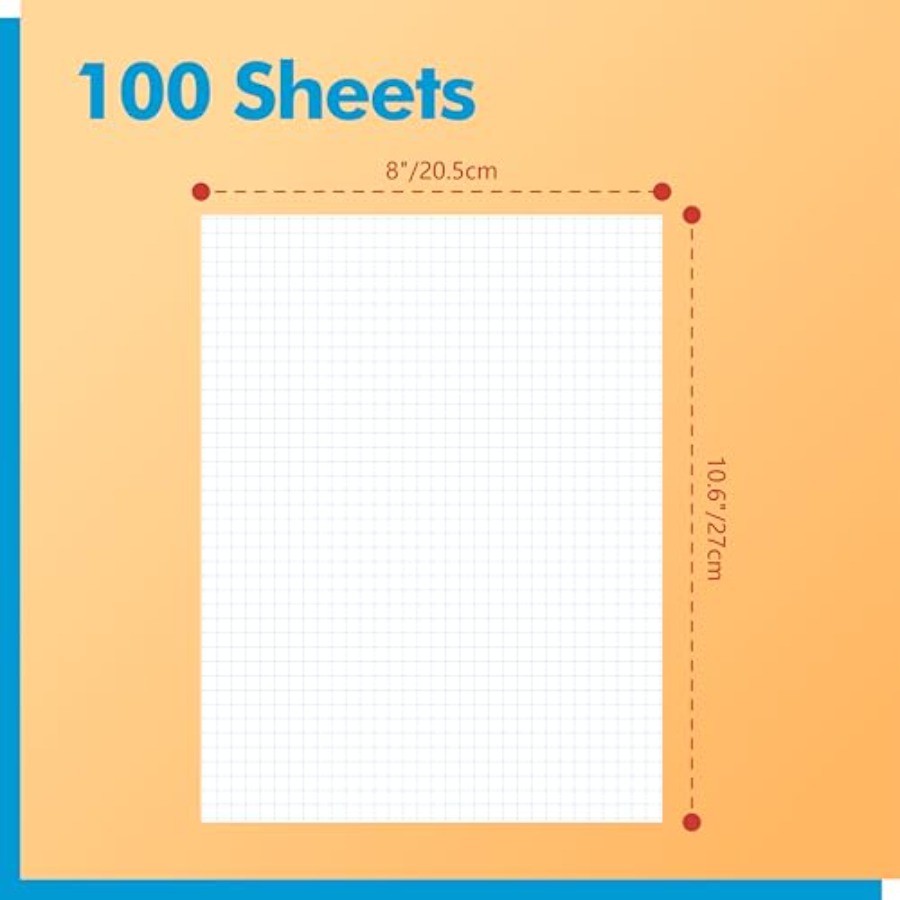 100 Sheets Graph Paper Double- - Graph Paper Pad ulasan dan harga
