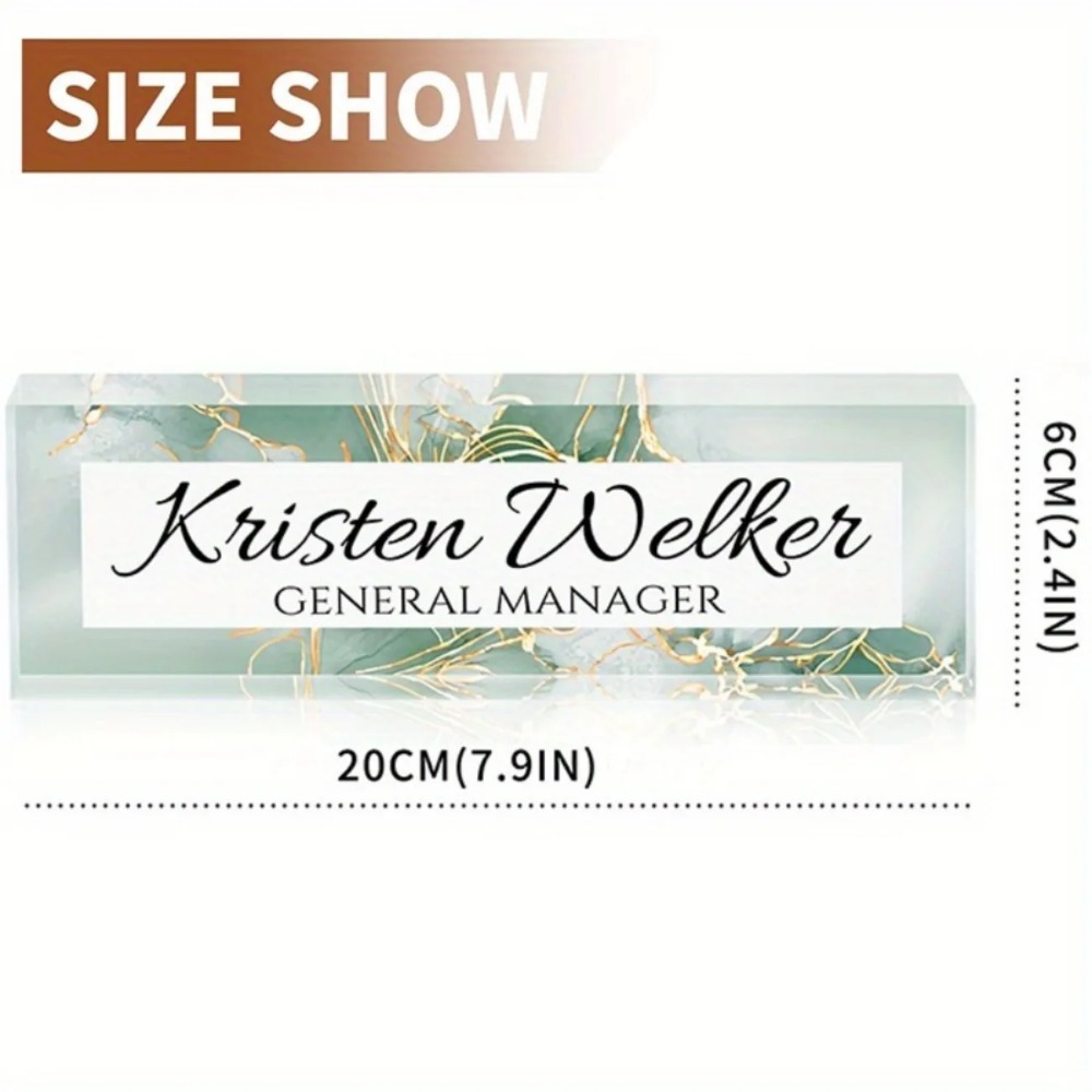 Custom Floral Acrylic Desk Nam - Desk Name Plate ulasan dan harga