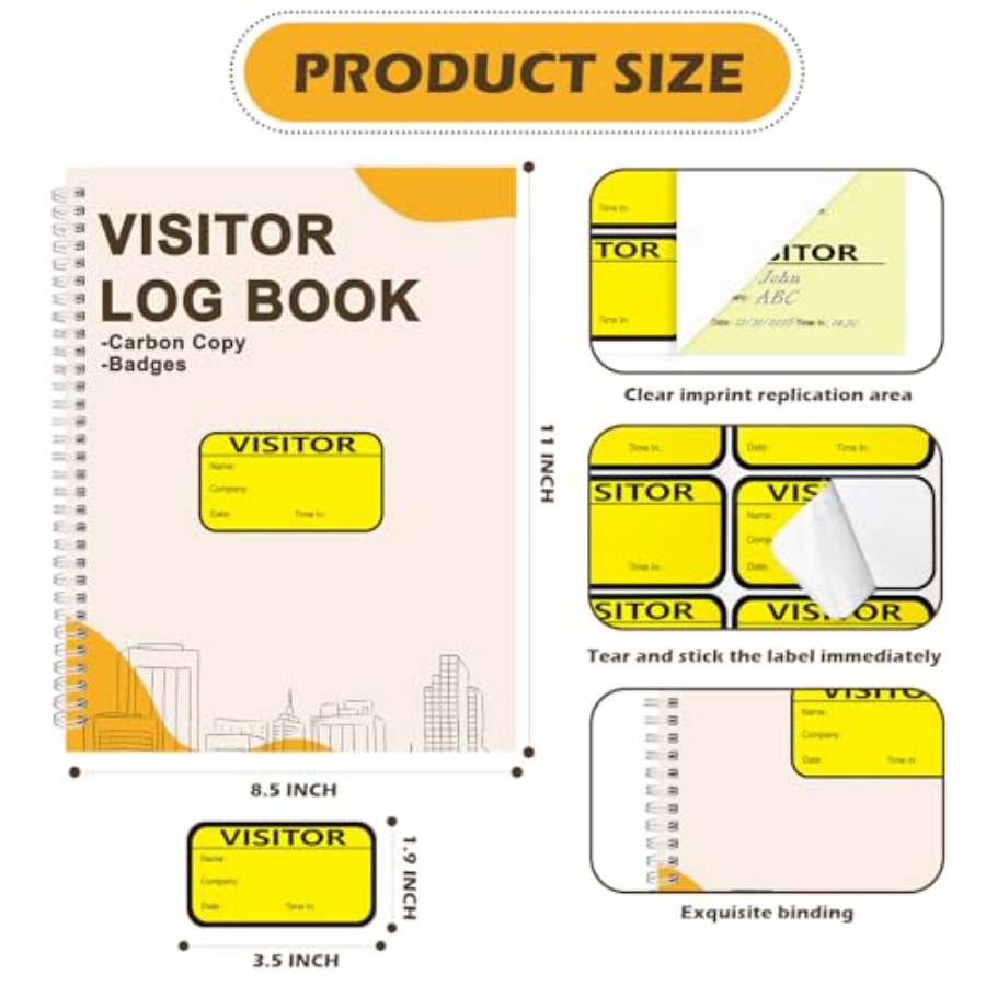 Pack Visitor Badges with Carbo - Carbon Copy Book ulasan dan harga