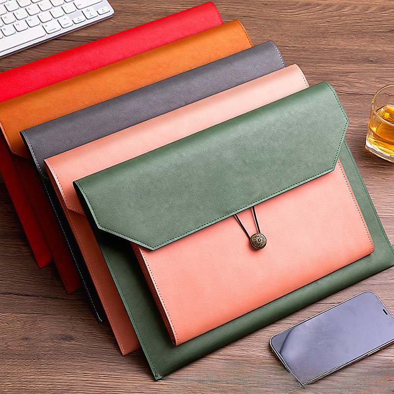 Leather File Bag A4 Paper File - Portfolio Folder Zip ulasan dan harga