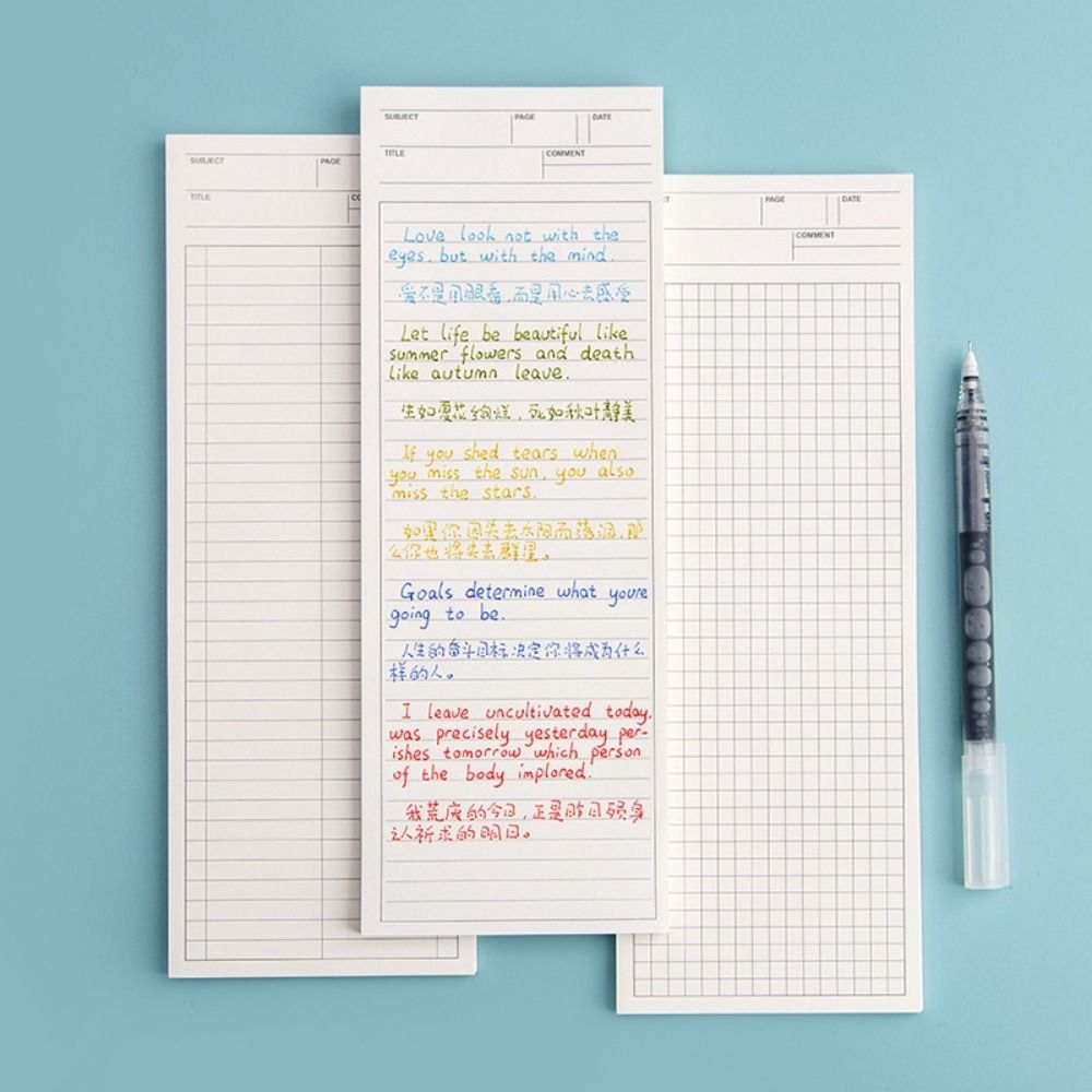 Simple Non-sticky Long Notepad - Graph Paper Pad ulasan dan harga