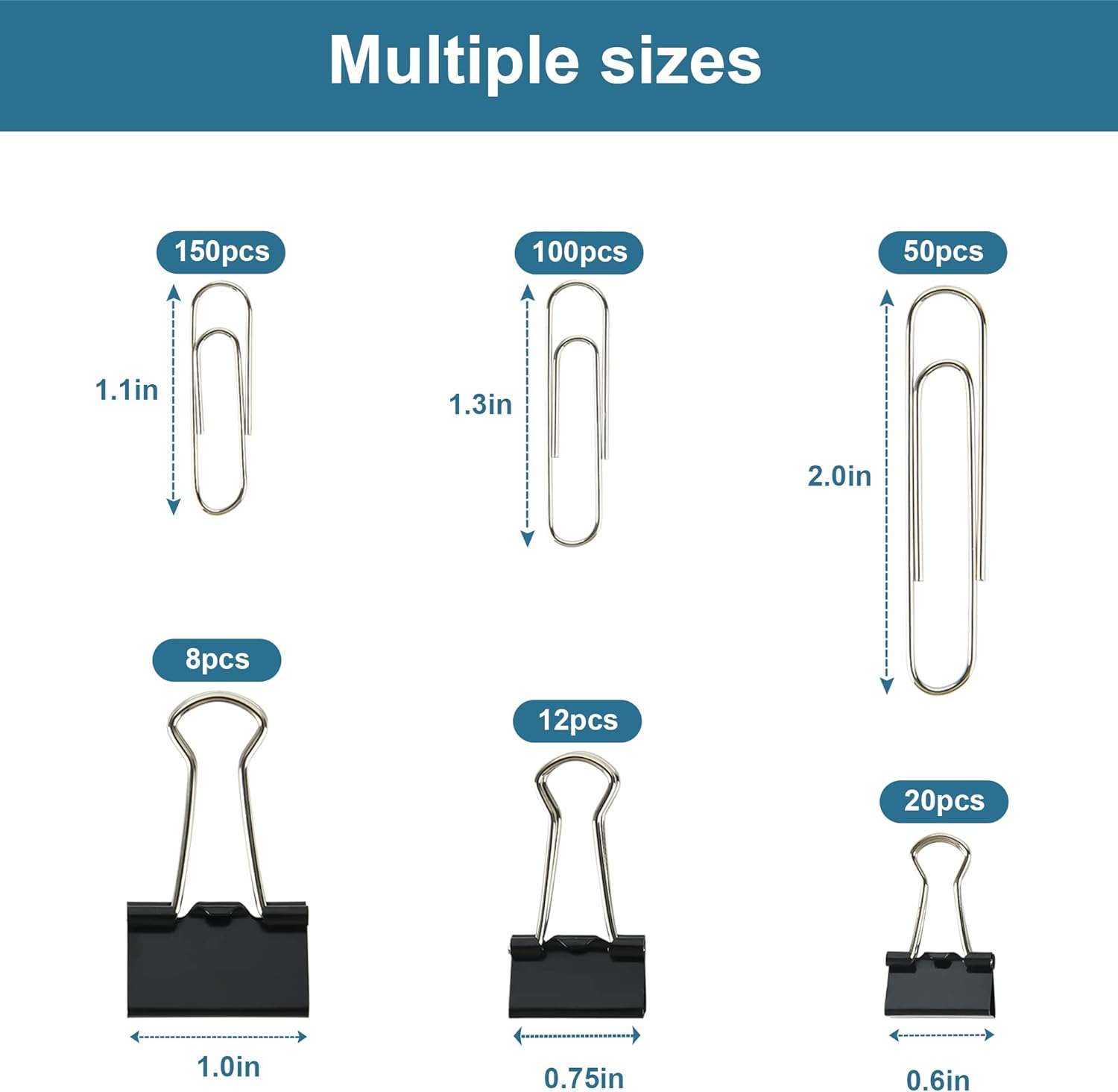 340pcs Binder Clips & Paper Cl - Binder Clip Assorted ulasan dan harga