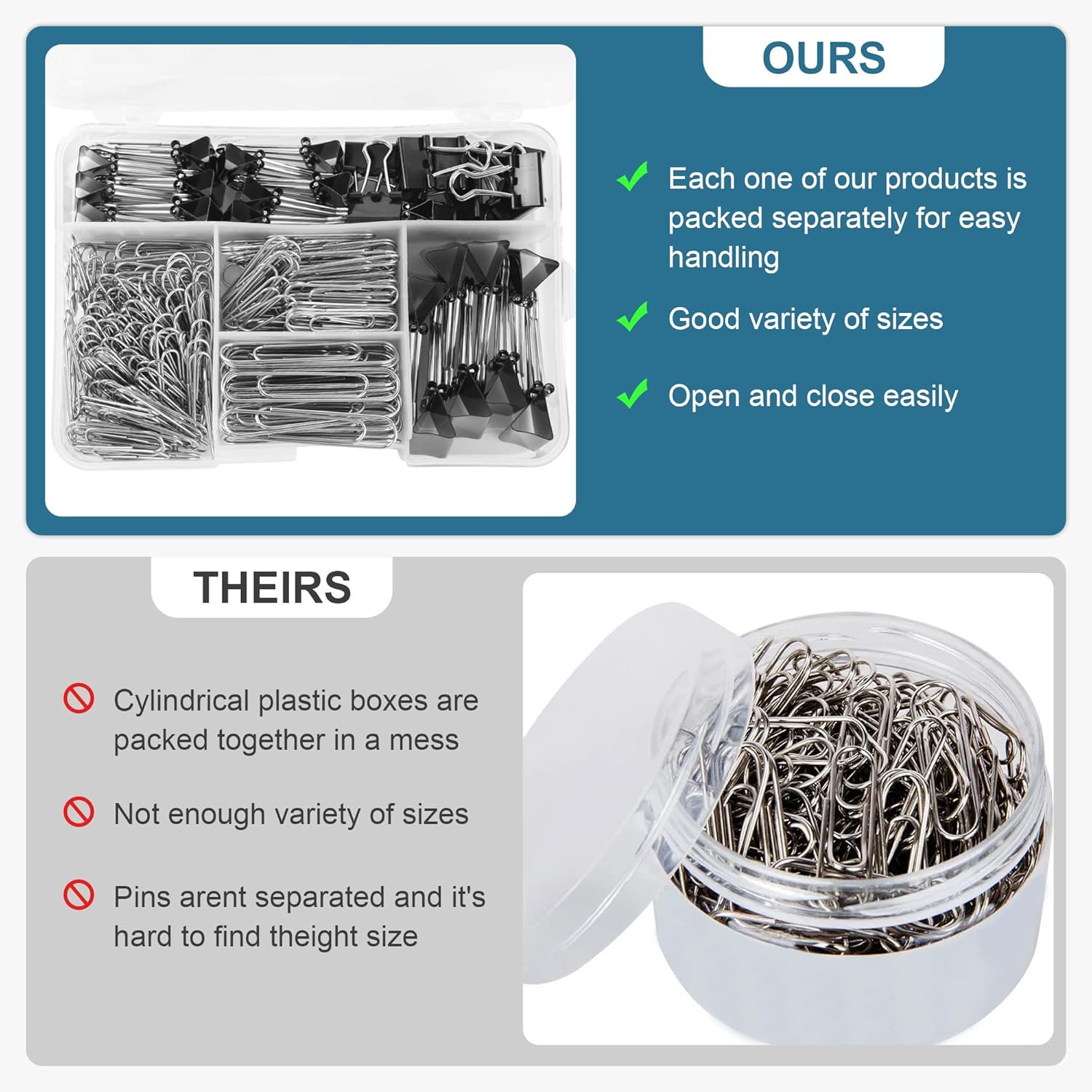 340pcs Binder Clips & Paper Cl - Binder Clip Assorted ulasan dan harga