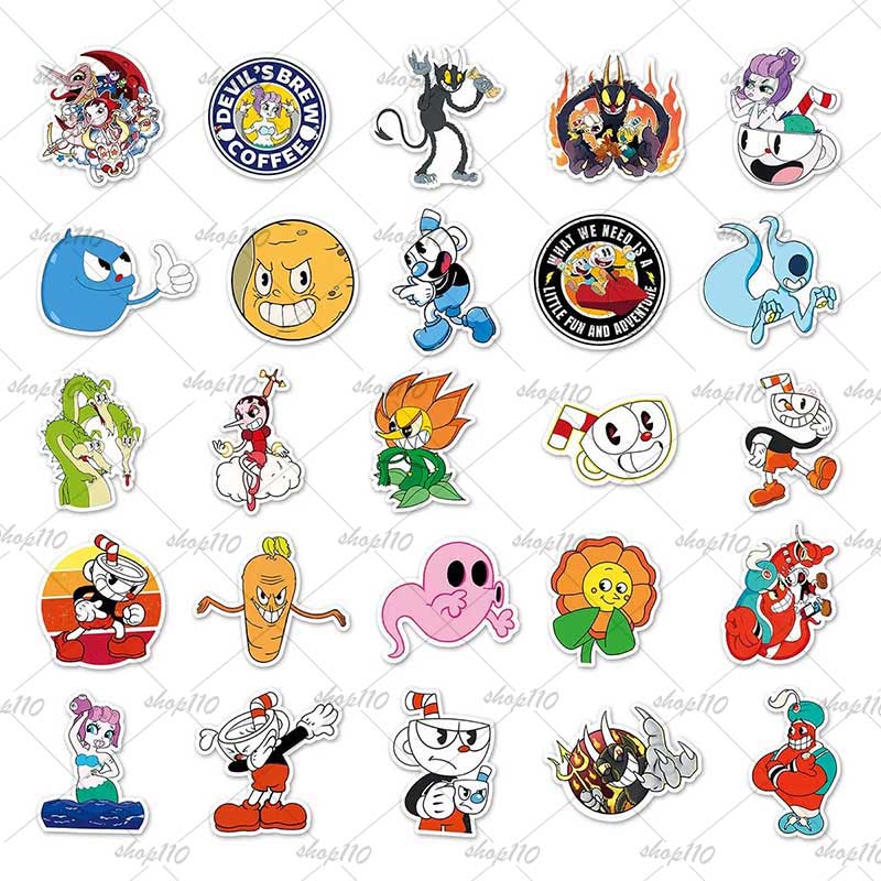 Cuphead Sticker Boy Game Gift  - Memo Pad Sticky ulasan dan harga