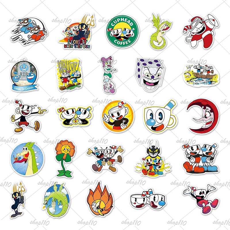 Cuphead Sticker Boy Game Gift  - Memo Pad Sticky ulasan dan harga