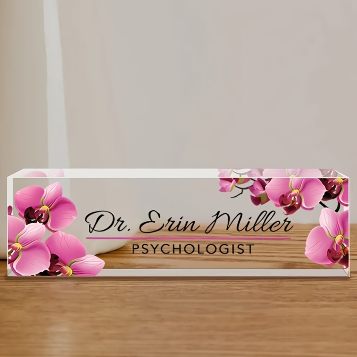 [2D Flat] Pink Floral Custom A - Desk Name Plate ulasan dan harga