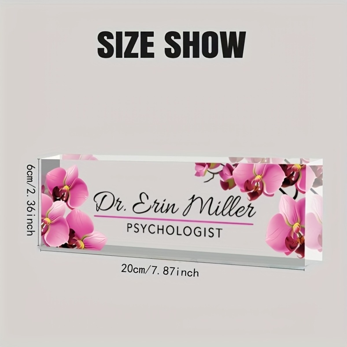 [2D Flat] Pink Floral Custom A - Desk Name Plate ulasan dan harga