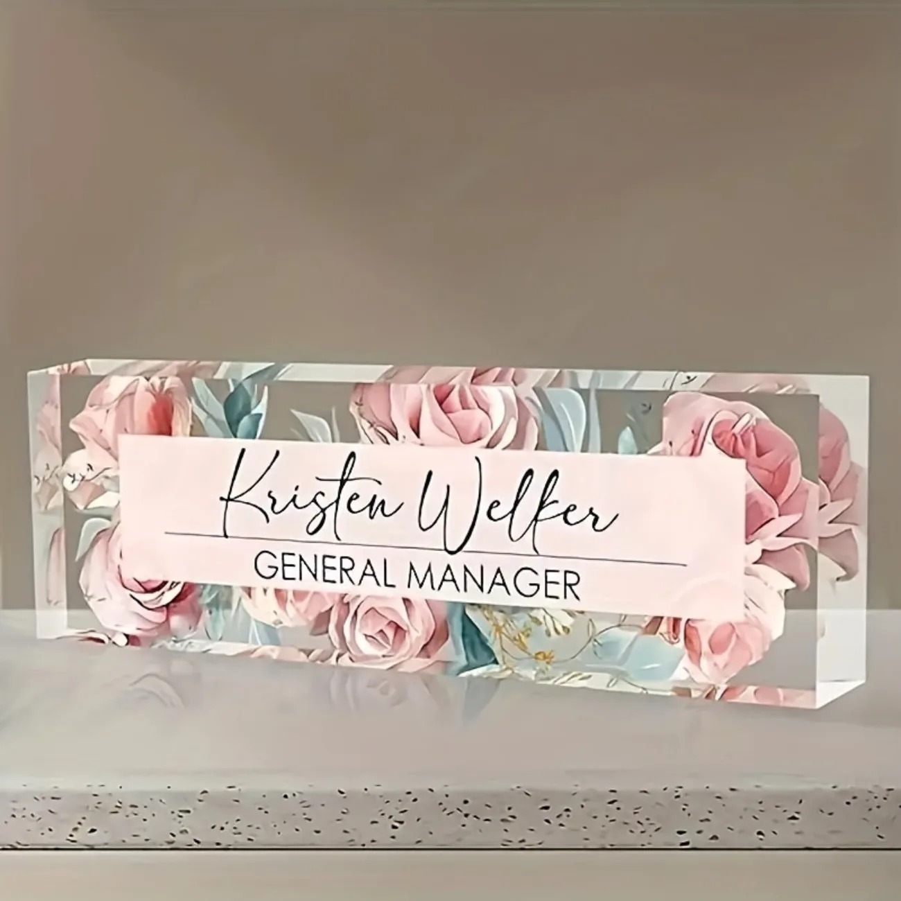 Custom 2D Flat Personalized Ac - Desk Name Plate ulasan dan harga