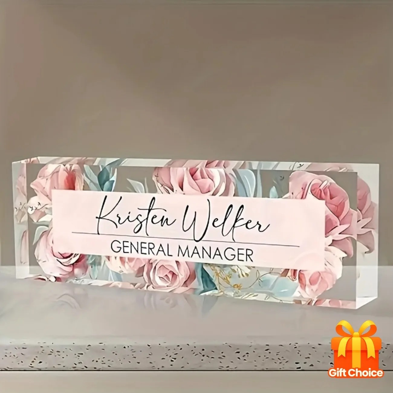 Custom 2D Flat Personalized Ac - Desk Name Plate ulasan dan harga