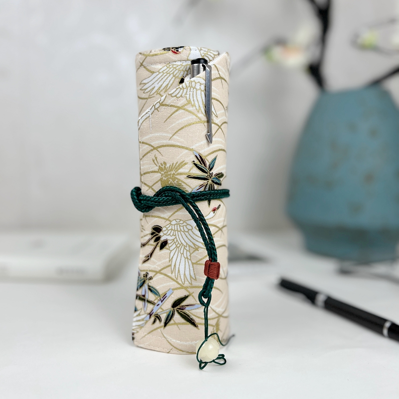 Retro Chinese Style Pen Curtai - Pen Pouch Roll ulasan dan harga