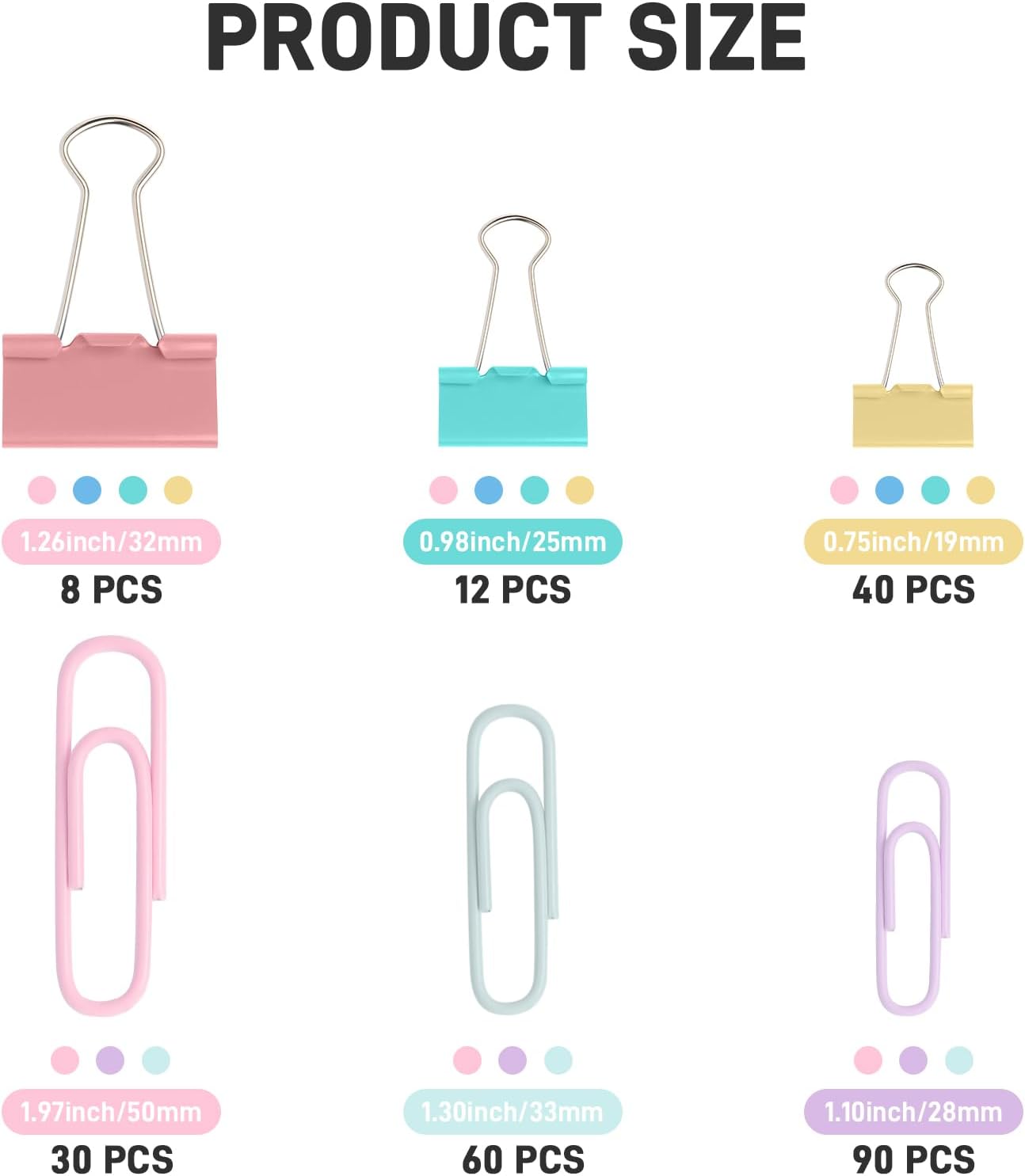 240PCS Colored Assorted Paper  - Binder Clip Assorted ulasan dan harga