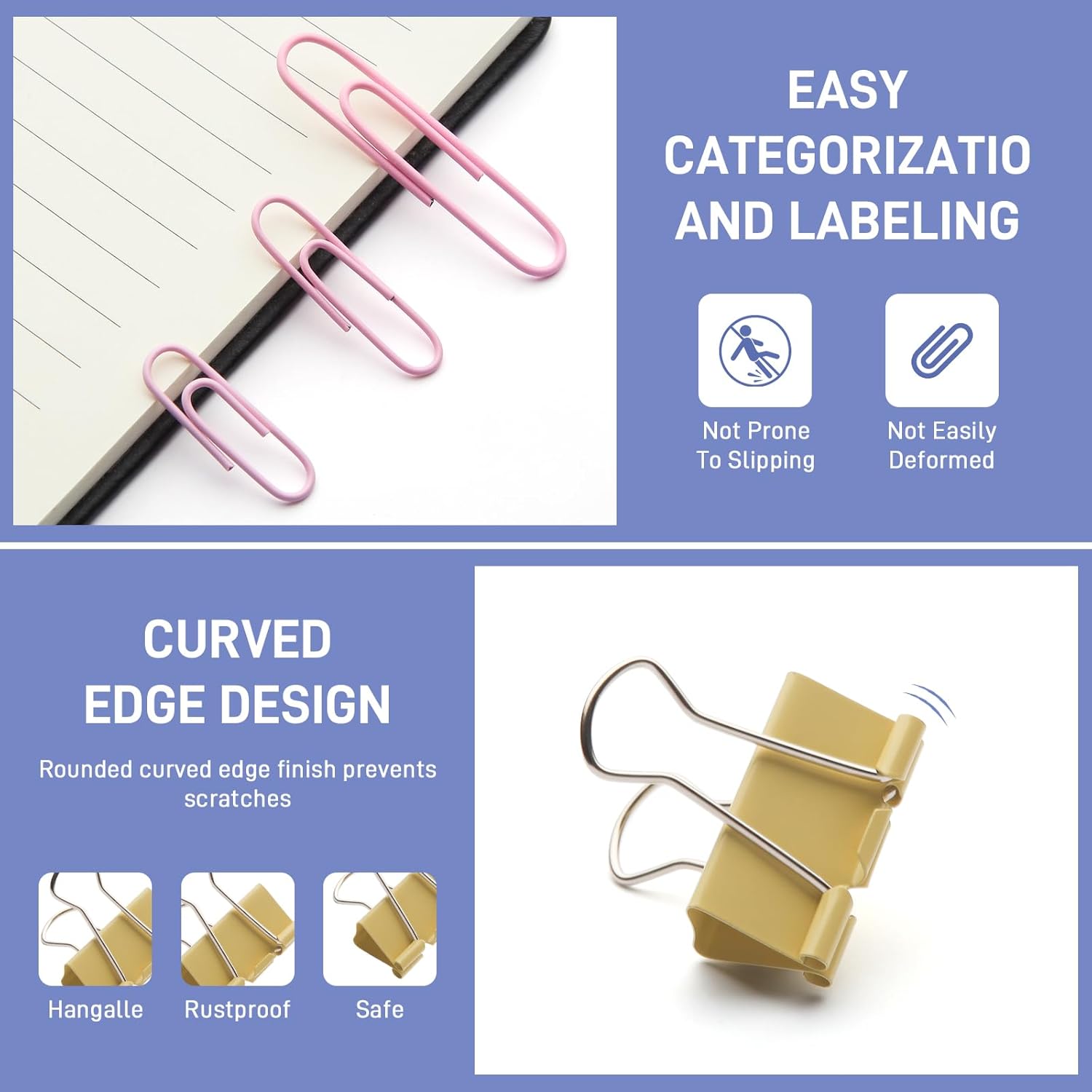 240PCS Colored Assorted Paper  - Binder Clip Assorted ulasan dan harga