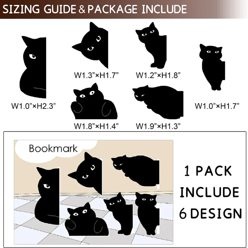 6 Pcs/set Cute Cat Magnet Book - Paperclip Magnetic Set ulasan dan harga