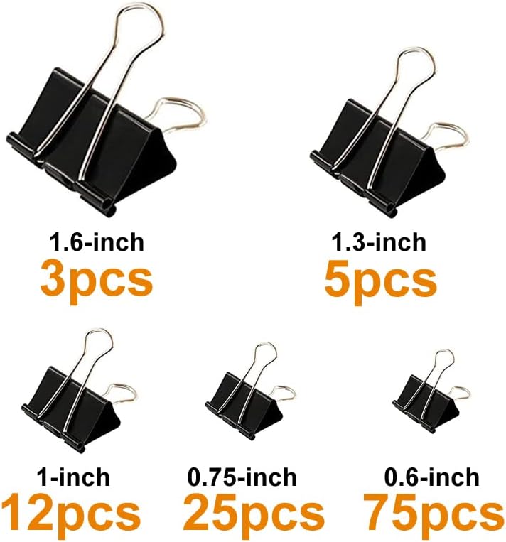 120Pcs Binder Clips Assorted S - Binder Clip Assorted ulasan dan harga