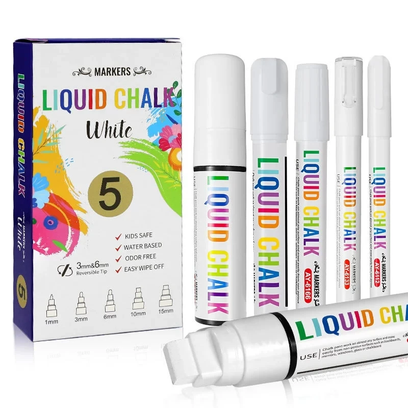 5Pcs White Liquid Chalk Marker - Correction Fluid White ulasan dan harga