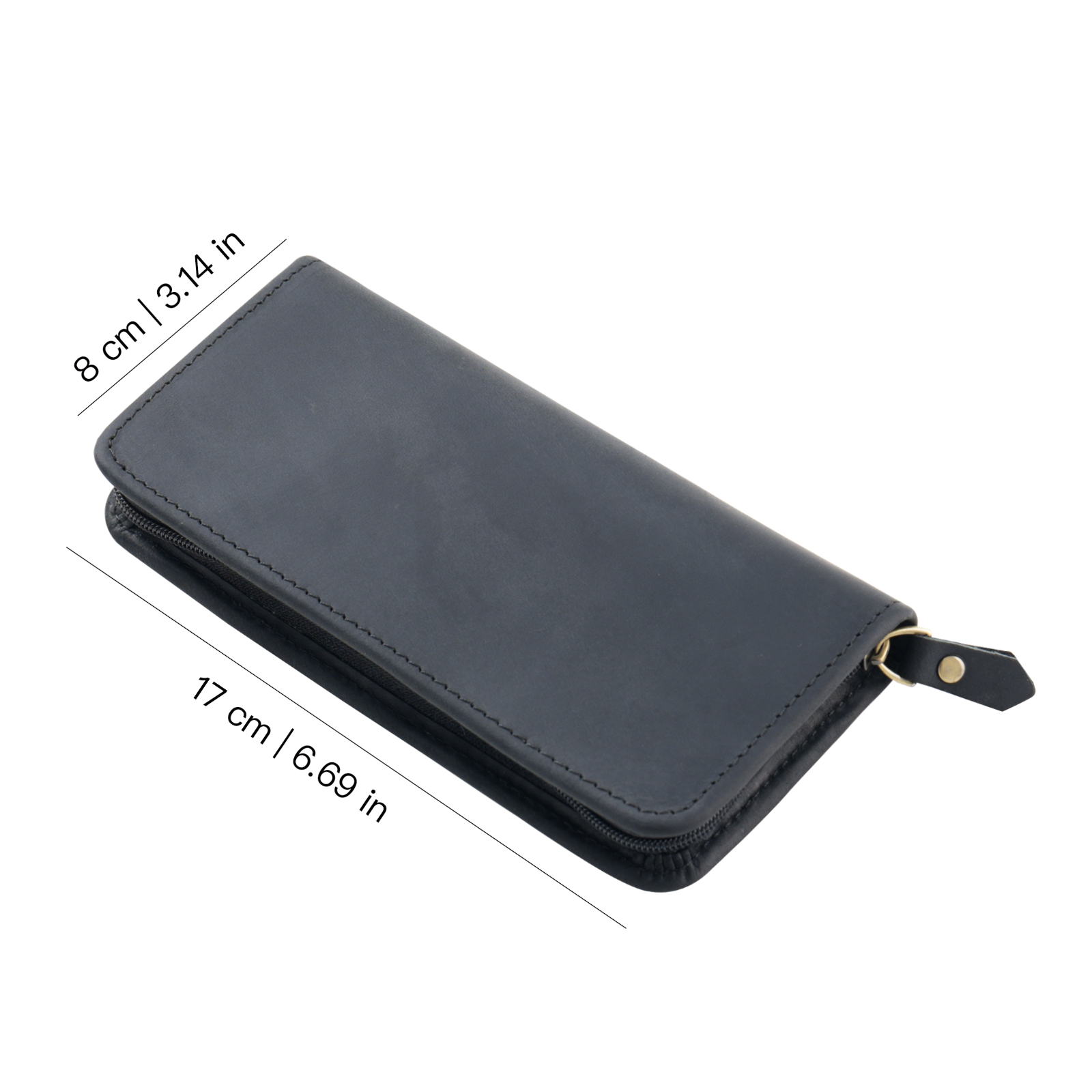 Genuine Leather Zipper Pencil  - Pen Pouch Roll ulasan dan harga