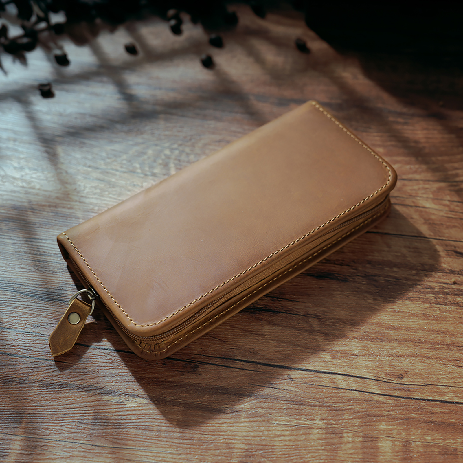 Genuine Leather Zipper Pencil  - Pen Pouch Roll ulasan dan harga