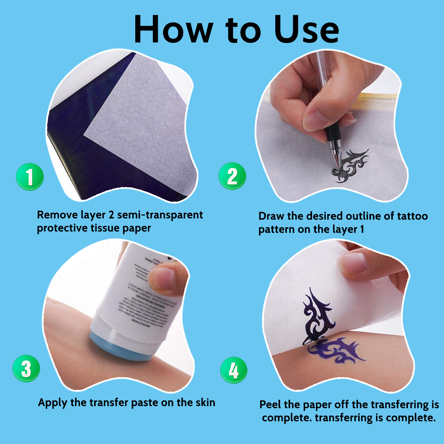 10/50/100Pcs Tattoo Transfer P - Carbon Copy Book ulasan dan harga