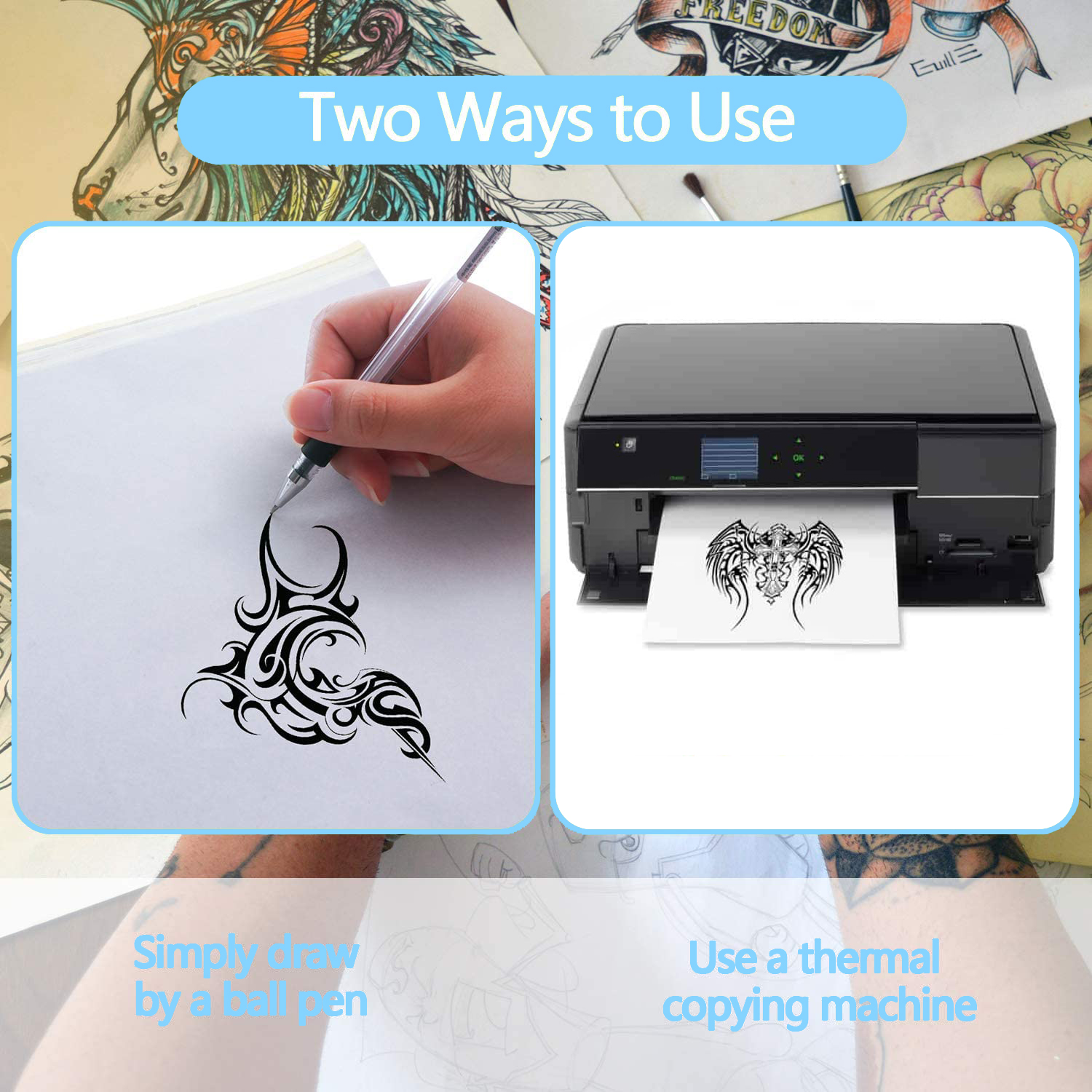 10/50/100Pcs Tattoo Transfer P - Carbon Copy Book ulasan dan harga