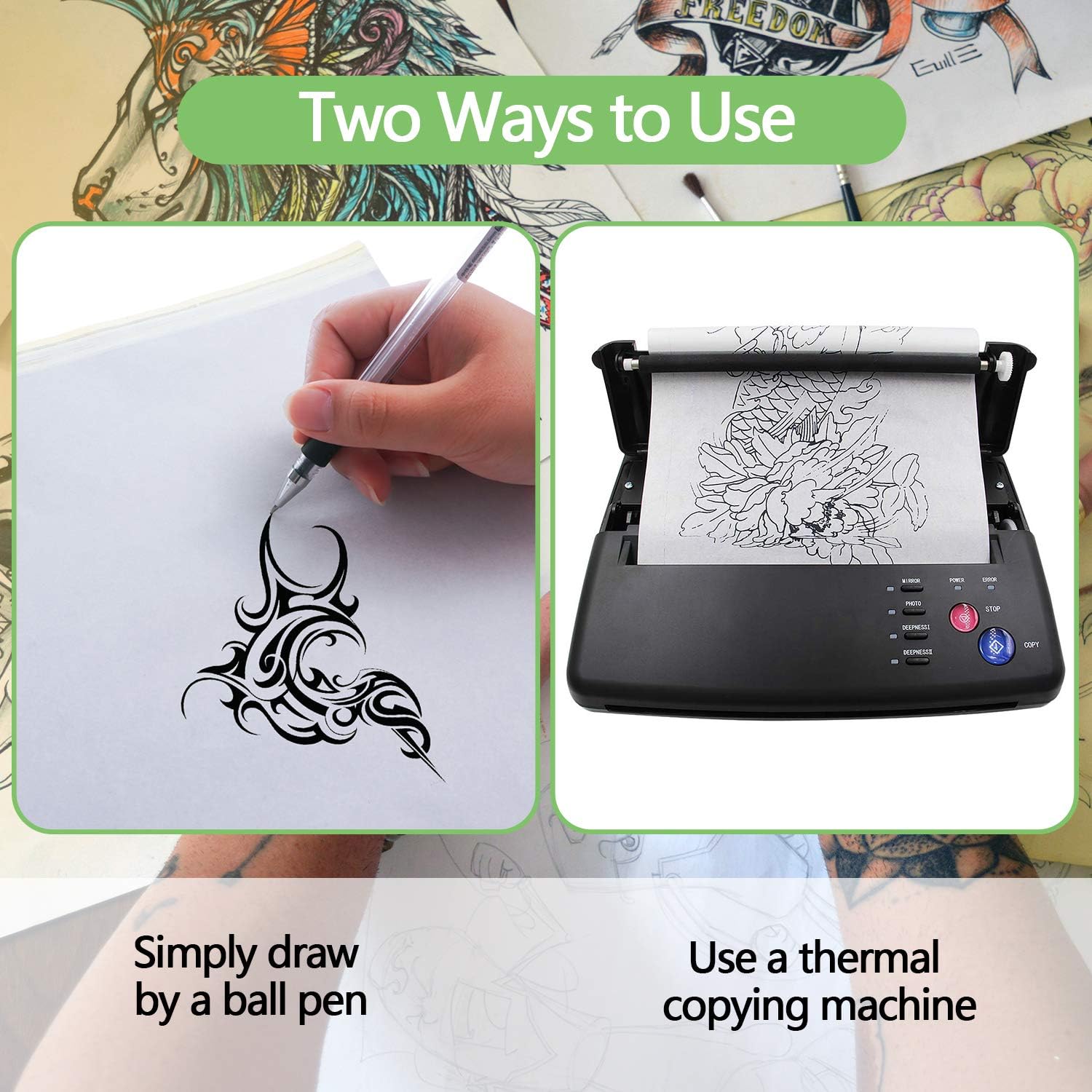 100/50/30/10/5PCS Tattoo Trans - Carbon Copy Book ulasan dan harga