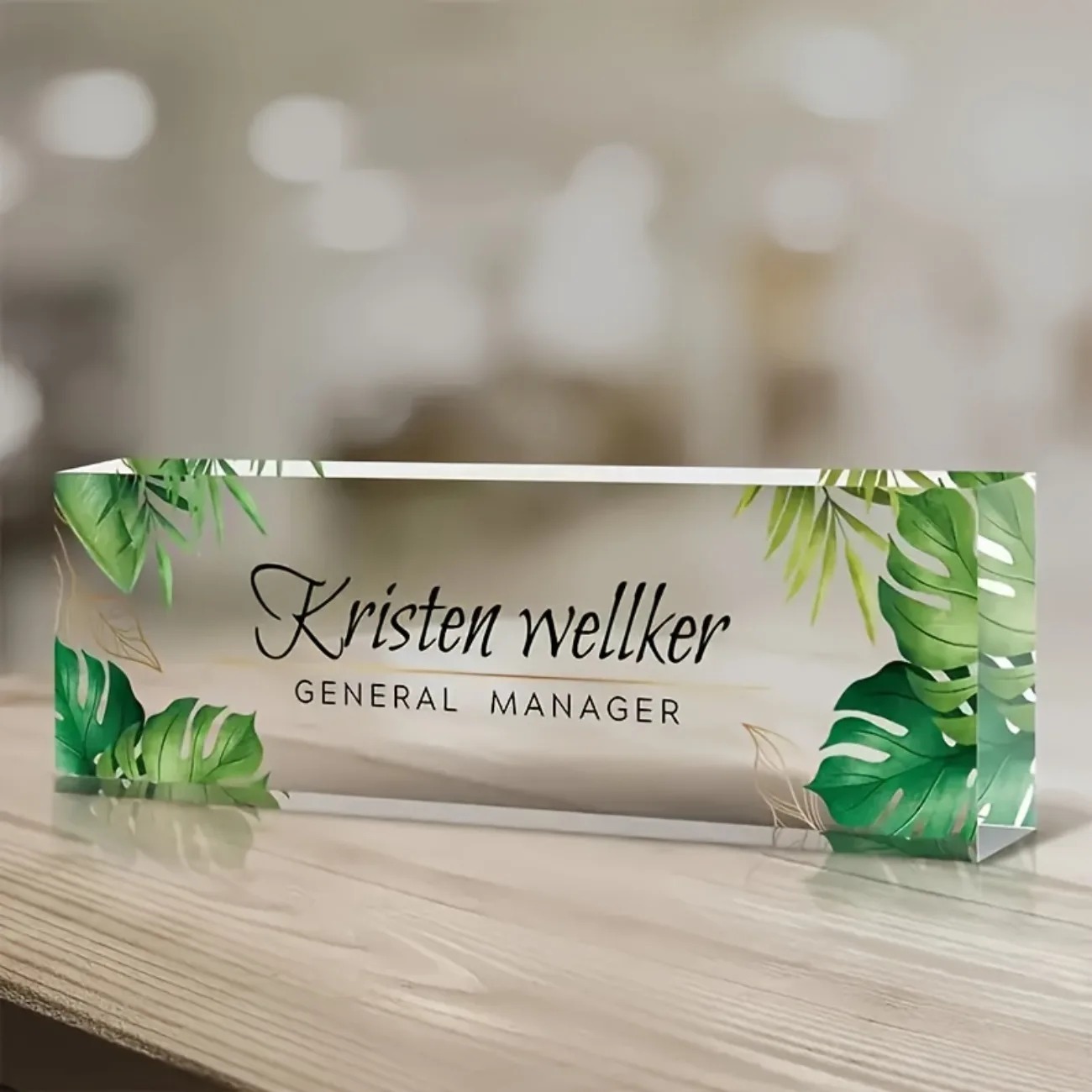 2D Flat Custom Personalized Ac - Desk Name Plate ulasan dan harga