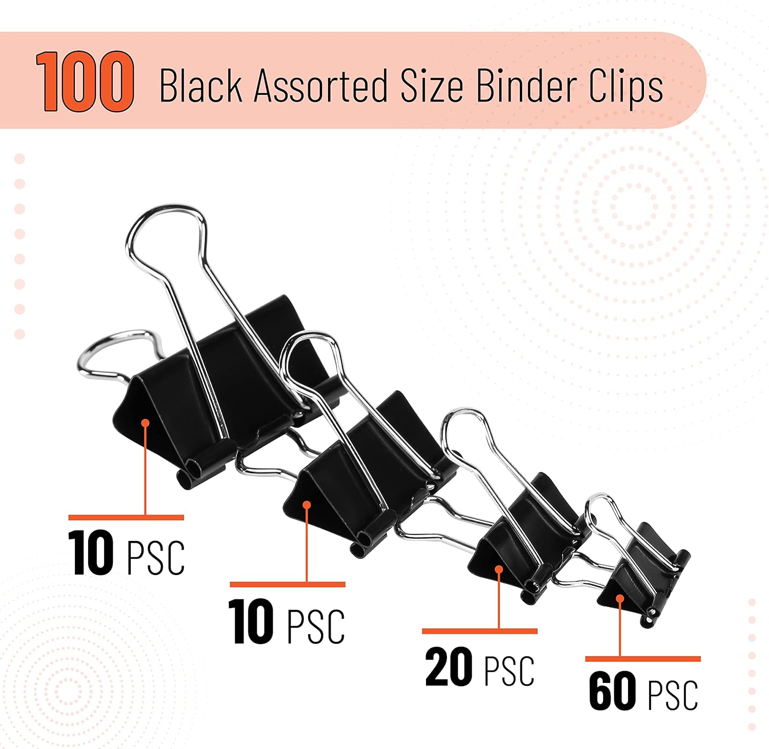 Binder Clips, 100 pcs Assorted - Binder Clip Assorted ulasan dan harga