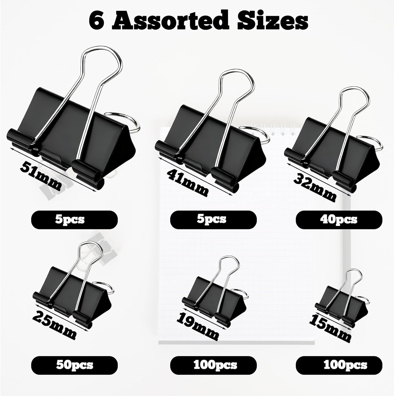 300 Pcs Binder Clips Assorted  - Binder Clip Assorted ulasan dan harga