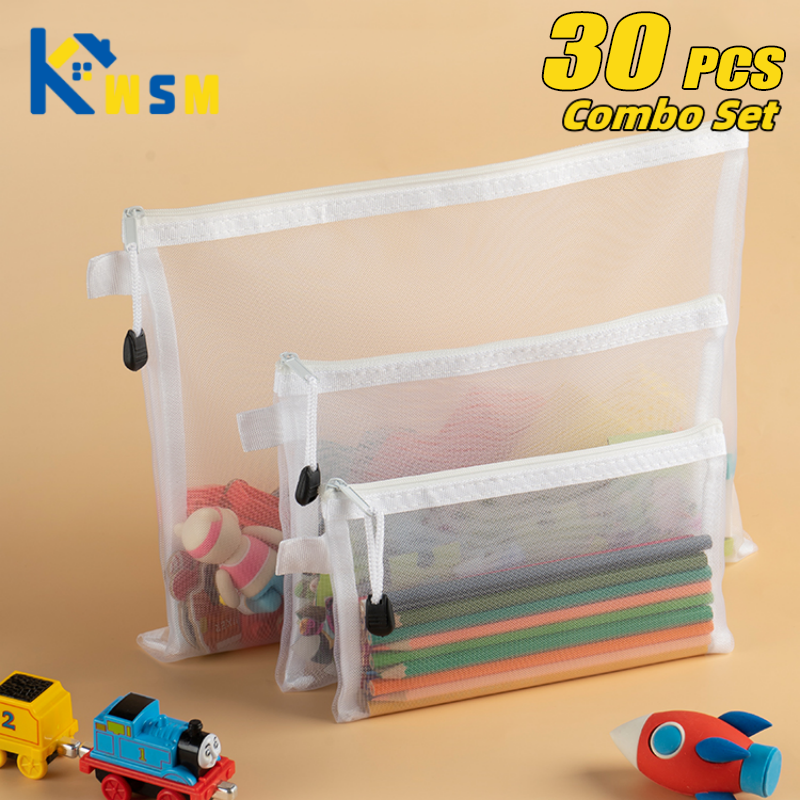 1-30 PCS Mesh Zipper File Bag  - Portfolio Folder Zip ulasan dan harga