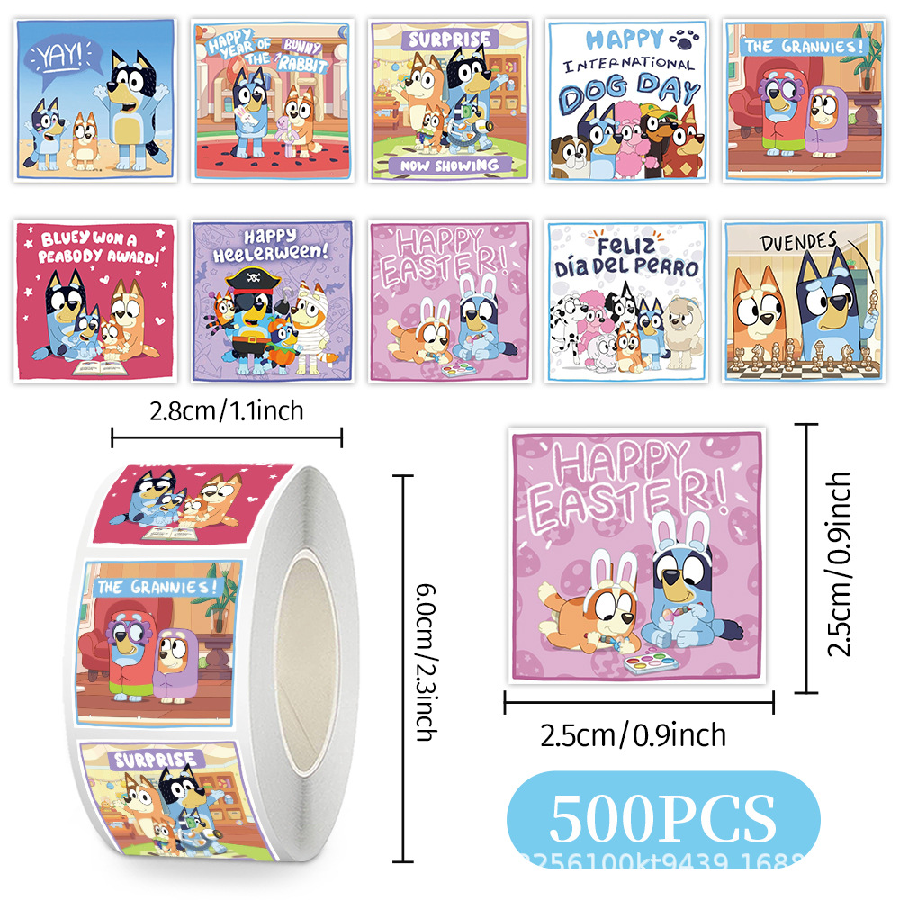 Wholesale 500Pcs/Roll Bluey St - Memo Pad Sticky ulasan dan harga