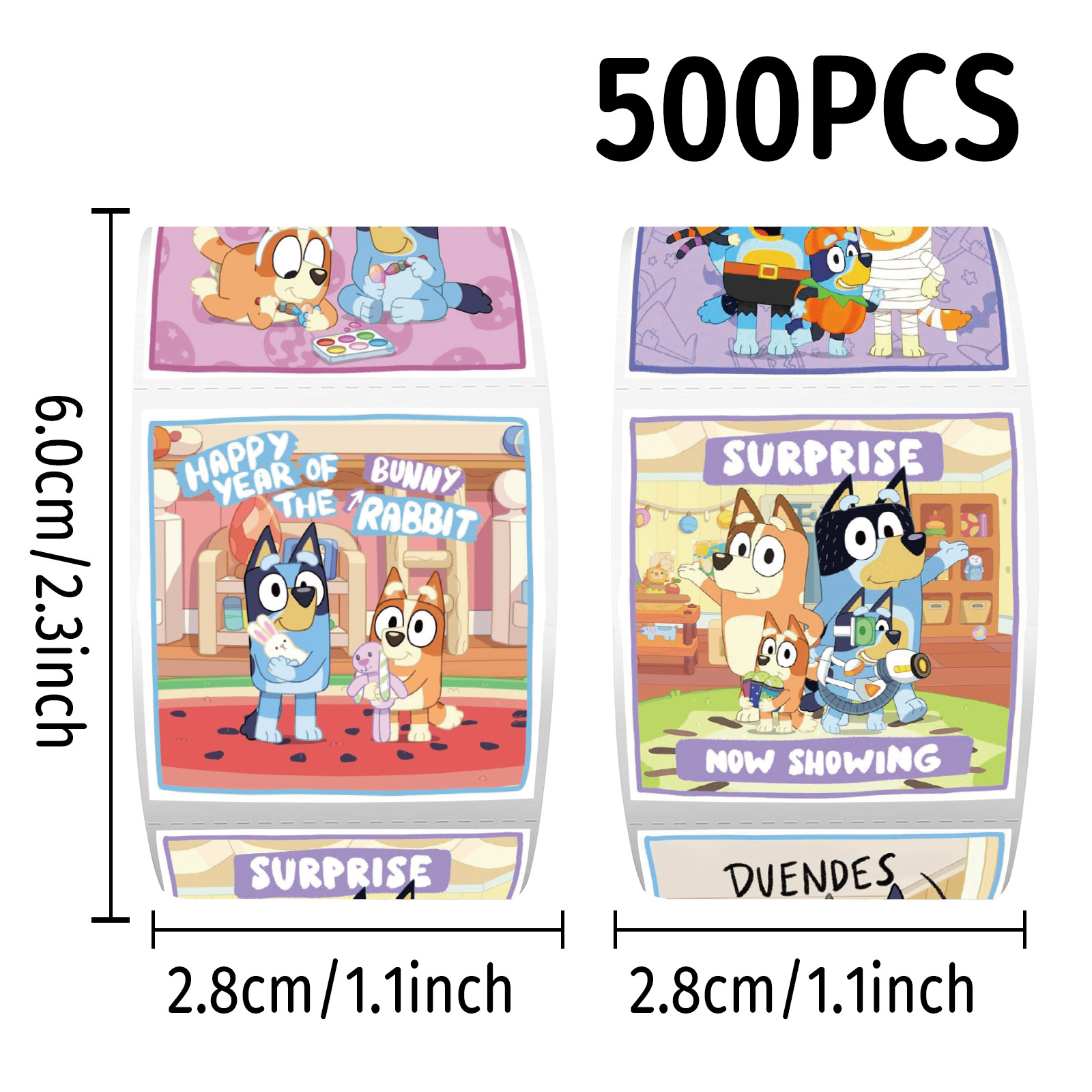 Wholesale 500Pcs/Roll Bluey St - Memo Pad Sticky ulasan dan harga