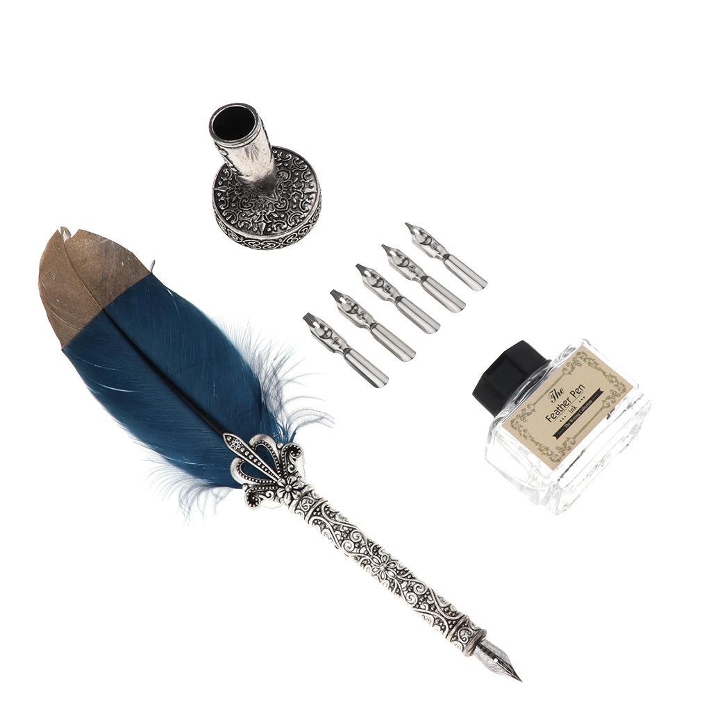 Feather Quill Calligraphy Pen  - Calligraphy Ink Bottle ulasan dan harga