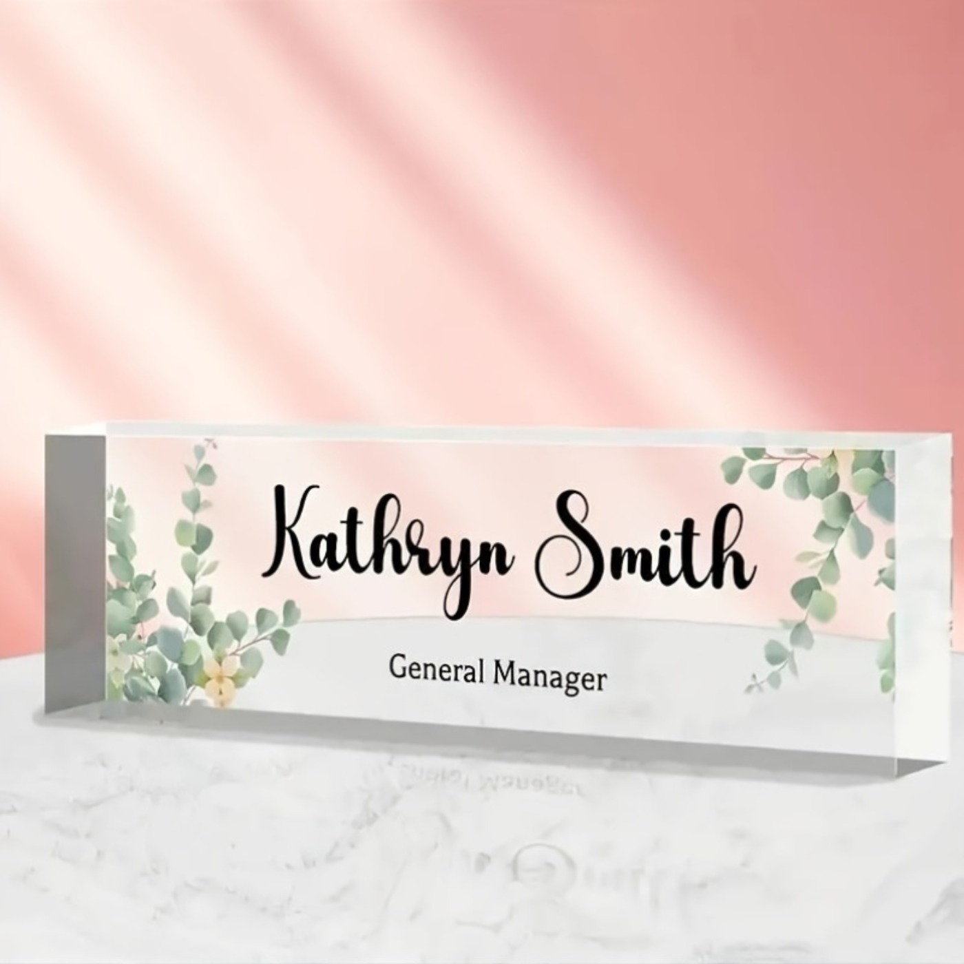 Custom 2D Acrylic Desk Name Pl - Desk Name Plate ulasan dan harga