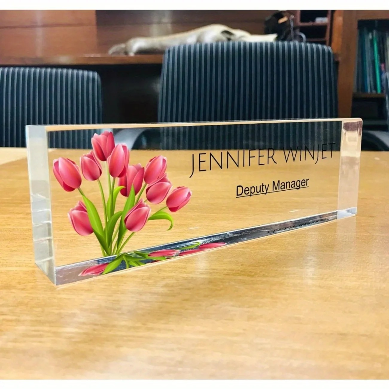 Personalized 2D Flat Acrylic D - Desk Name Plate ulasan dan harga
