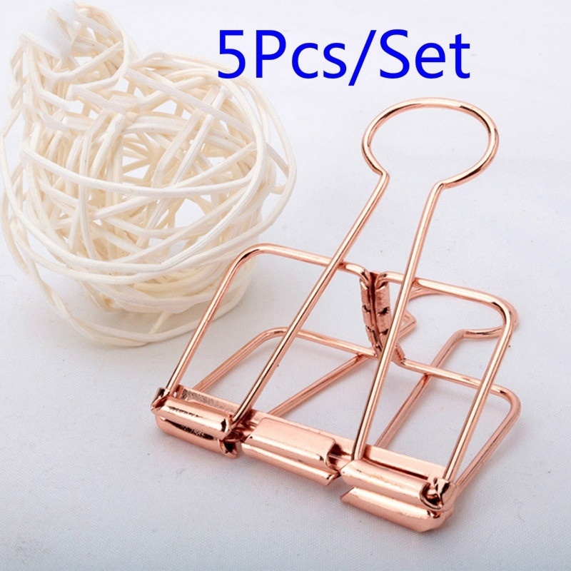5/40Pcs Rosegold Binder Clips  - Binder Clip Assorted ulasan dan harga