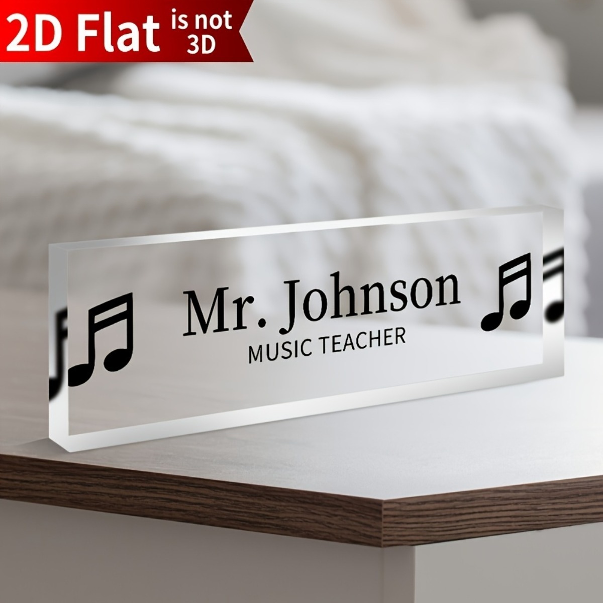 [2D Flat] Music Note Acrylic D - Desk Name Plate ulasan dan harga