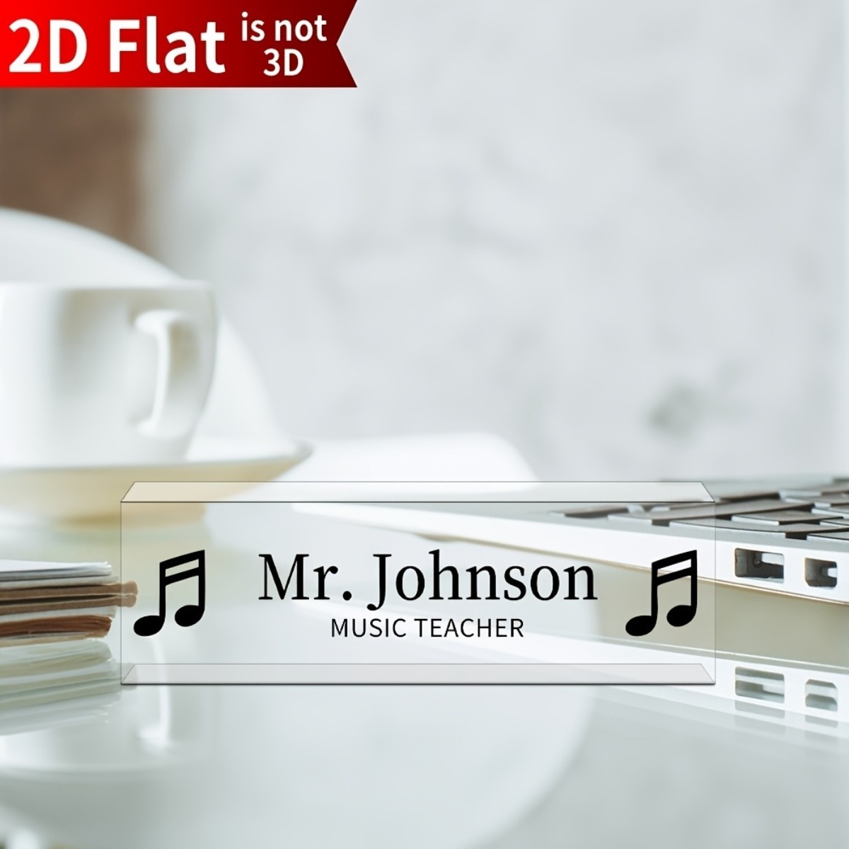 [2D Flat] Music Note Acrylic D - Desk Name Plate ulasan dan harga
