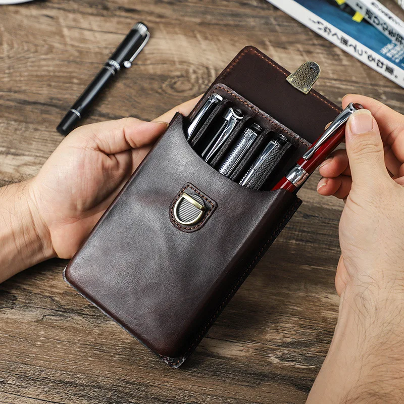 Luxury Genuine Leather Handcra - Pen Pouch Roll ulasan dan harga