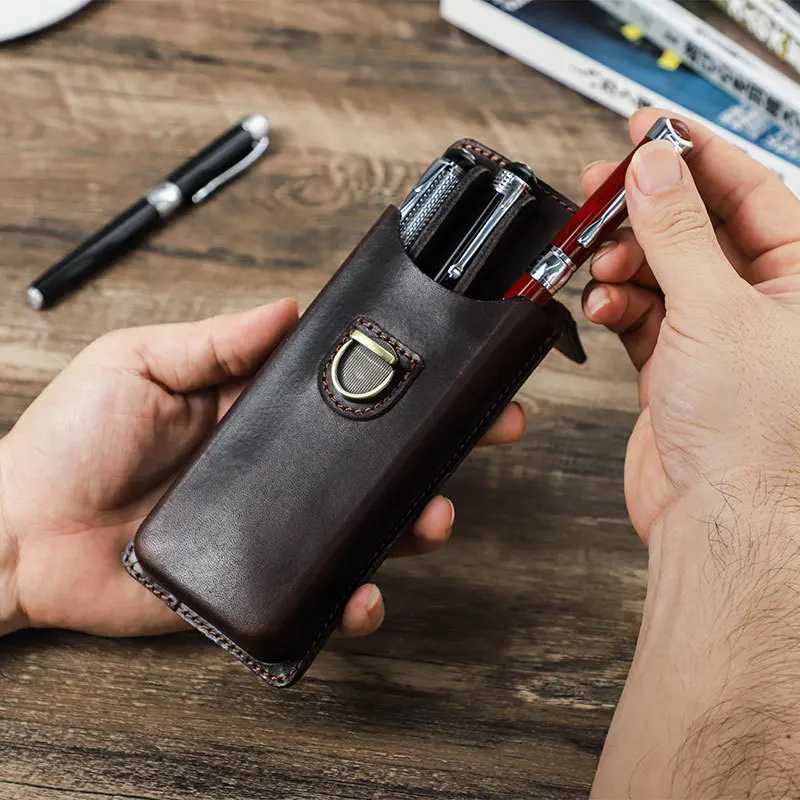 Luxury Genuine Leather Handcra - Pen Pouch Roll ulasan dan harga
