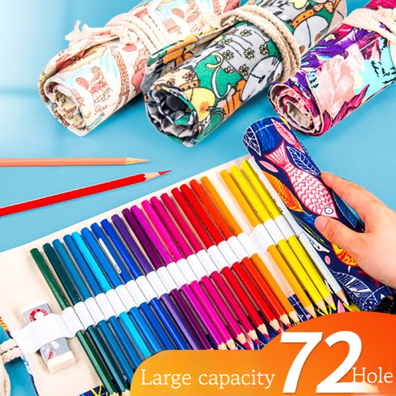 36/48/72 Holes Roll Art Pencil - Pen Pouch Roll ulasan dan harga