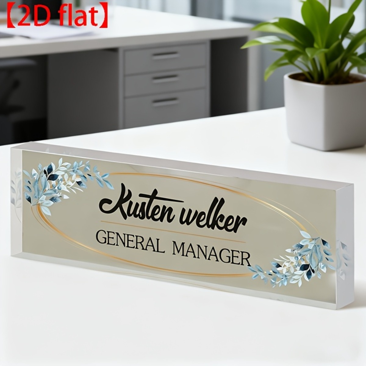 [2D Flat] Artistic Natural Acr - Desk Name Plate ulasan dan harga