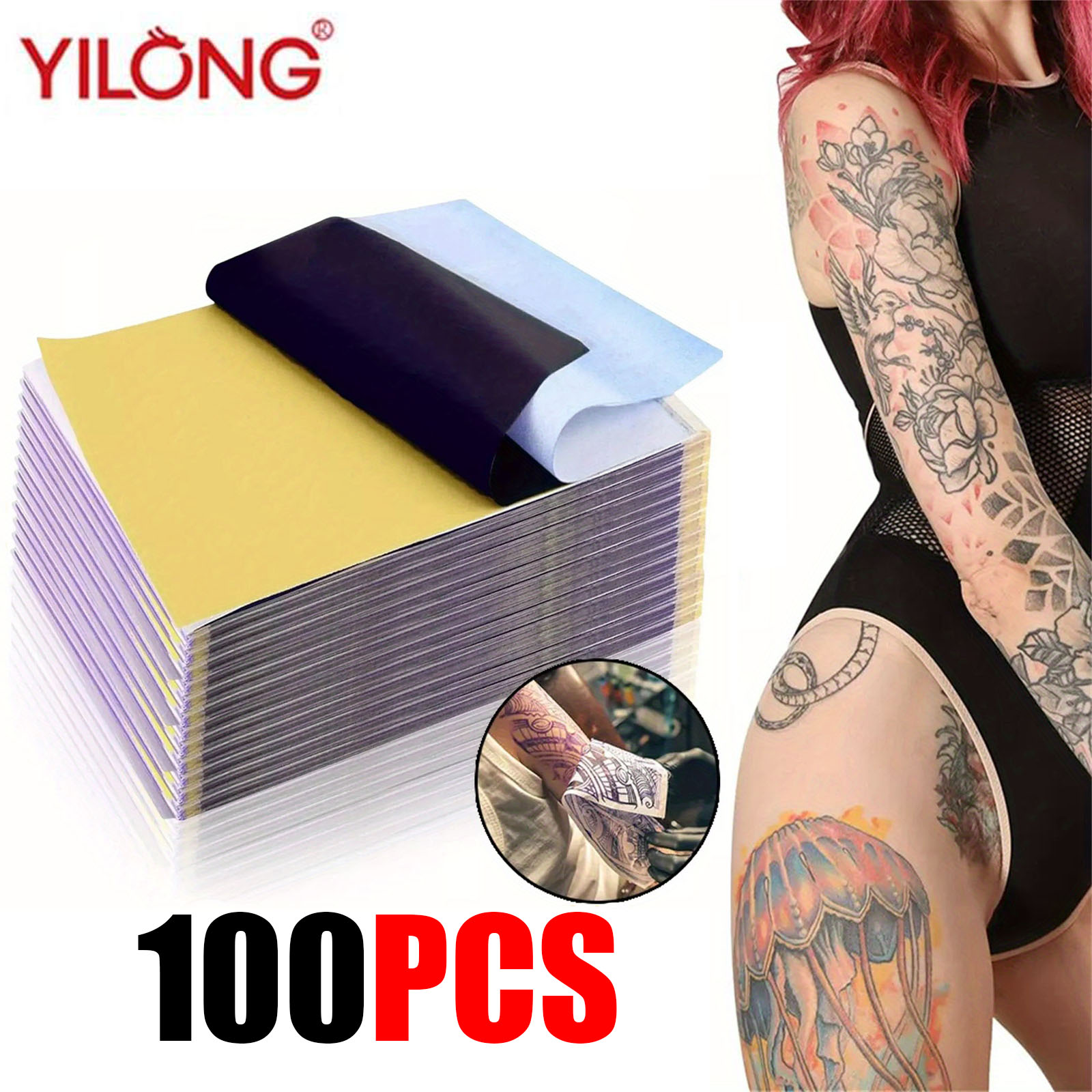 100PCS Professional Tattoo Tra - Carbon Copy Book ulasan dan harga