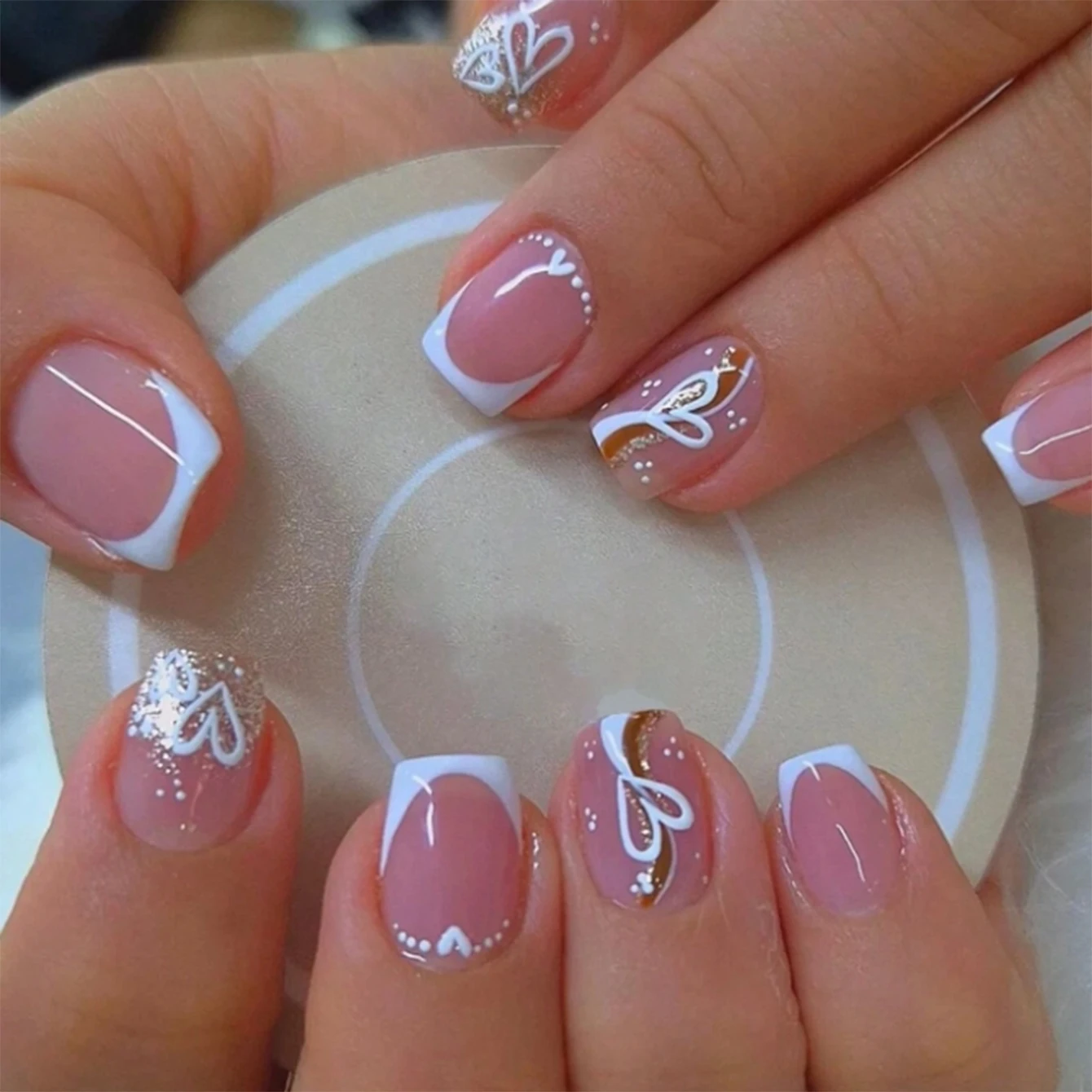 24PCS nude pink short square f - Glue Stick Pack ulasan dan harga